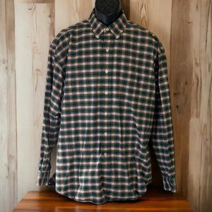 Polo by Ralph Lauren Button Front BIG SHIRT, Green/Purple Plaid, Large, P112323-